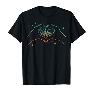 NWT Swiftie Hands Heart Graphic Tee Black Unisex‎ Style T-Shirt Small